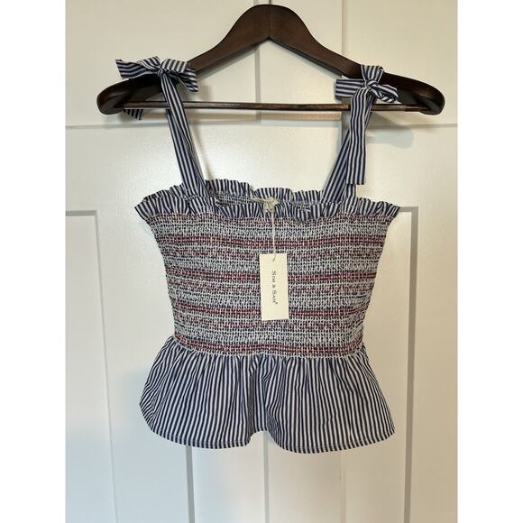 Sim & Sam Tops - Sim & Sam Women's Top Size Large NWT Red White Blue Tank Cropped